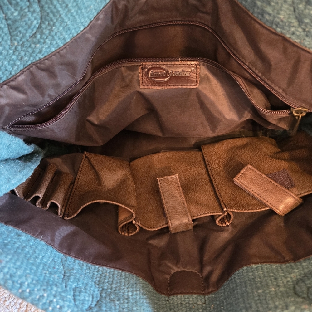 Ameri-Leather Large Wool Leather Tote Southwest Aztec Print - Picture 11 of 11